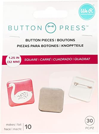 Button Press Rohlinge Quadrat 32mm - 10 Stk