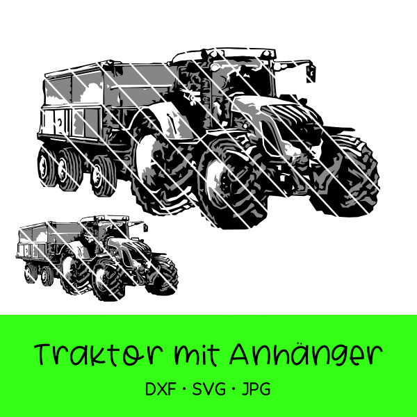 Jasando.ch - Plotterdatei Traktor mit Anhänger - verschied. Varianten